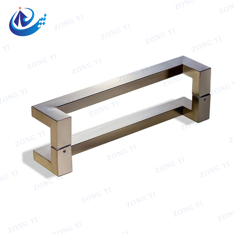 Dobleng Cranked Stainless Steel Handle ng Pintuang Salamin sa Banyo